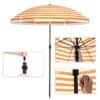 Parasol med justerbar tilt og luftventil til strand og have.