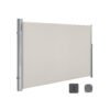 SONGMICS 2 x 3 m (H x L), Side Awning for Balcony, Patio, Terrace, and Garden, with Floor Mounting, Privacy Protection, Sun Shade, Side Blind, Grey GSA200G