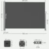 180 x 350 cm (H x L), Sidemarkise til balkon og terrasse, Solsejl, Sidegardin, Taupe - Billede 2