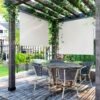 SONGMICS 180 x 350 cm (H x L), Side Awning for Balcony and Terrace, Privacy Protection, Sun Shade, Side Blind, Smoky Grey GSA185G02 - Billede 2