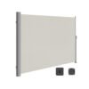 SONGMICS 2.5 X 1.8 m (L x W) Vertical Awning for Patio and Balcony with Housing, Outdoor Protection from Sun and Wind, Privacy Screen, Beige GSA185M01
