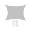SONGMICS 2 x 3 m Sun Sail, Water-Resistant to at Least 1000 mm, 93% UV-Protection Sun Shade Sail in Tear-Resistant Polyester, Weatherproof, for Garden Patio, Terrace, Camping, Light Grey GSH23QY