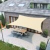 3 x 4 m solsejl, vandafvisende til mindst 1000 mm, 93% UV-beskyttelse, sandfarvet - Billede 2