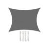 SONGMICS 3 x 4 m Sun Shade Sail, Sun Protection for Garden Balcony and Terrace, PES Polyester, 93% UV Block, Water Repellent, Smoky Grey GSH34GYV1