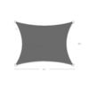 SONGMICS 3 x 4 m Sun Shade Sail, Sun Protection for Garden Balcony and Terrace, PES Polyester, 93% UV Block, Water Repellent, Smoky Grey GSH34GYV1 - Billede 7