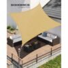 SONGMICS 3 x 4 m HDPE Sun Shade Sail Awning Sun Protection UV Breathable Garden Balcony Patio Breathable Water Permeable Sand Yellow GSS34EYV1 - Billede 2