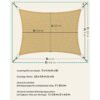 SONGMICS 3 x 4 m HDPE Sun Shade Sail Awning Sun Protection UV Breathable Garden Balcony Patio Breathable Water Permeable Sand Yellow GSS34EYV1 - Billede 5