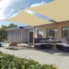 3 x 5 m HDPE solsejl markise solbeskyttelse UV-beskyttelse åndbar, sandgul - Billede 2