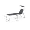 SONGMICS Sun Lounger, Sunbed, Reclining Sun Chair with Sunshade, Adjustable Backrest, Foldable, Lightweight, 55 x 193 x 31 cm, Load Capacity 150 kg, for Garden, Patio, Taupe Colour GCB19BR - Billede 5