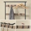 VASAGLE Coat Rack, Coat Stand with Shoe Storage Bench, 4-in-1 Design, with 9 Removable Hooks, a Clothes Rail, for Hallway, Entrance, 34 x 72 x 183 cm, Industrial, Camel Brown and Ink Black HSR040K02 - Billede 4