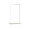 SONGMICS HSR151W01 Clothes Rack on Wheels Clothes Rail with Shelf 98.5 cm Wide Total Load 50 kg Steel Coat Rack for Bedroom Natural Beige Cloud White