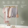 SONGMICS HSR151W01 Clothes Rack on Wheels Clothes Rail with Shelf 98.5 cm Wide Total Load 50 kg Steel Coat Rack for Bedroom Natural Beige Cloud White - Billede 3