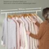 SONGMICS HSR151W01 Clothes Rack on Wheels Clothes Rail with Shelf 98.5 cm Wide Total Load 50 kg Steel Coat Rack for Bedroom Natural Beige Cloud White - Billede 4