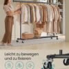 SONGMICS Clothes Rack on Wheels, Heavy Duty Clothes Rack, Extendable Clothes Rail, Maximum Load 150 kg, Easy Assembly, Portable, Black HSR175B01 - Billede 4