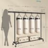 SONGMICS Clothes Rack on Wheels, Heavy Duty Clothes Rack, Extendable Clothes Rail, Maximum Load 150 kg, Easy Assembly, Portable, Black HSR175B01 - Billede 7