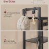 VASAGLE Hall Tree with Bench and Shoe Storage, Entryway Coat Rack with Shoe Bench, 5 Storage Shelves, 9 Coat Hooks, 6 Side Hooks, 15.7 x 47.2 x 74.8 Inches, Stone Gray and Ink Black HSR426B04 - Billede 6