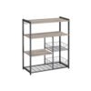 VASAGLE KKS096B02 Free Standing Kitchen Shelf with 2 Metal Baskets, Bakery Shelf with Hooks and Shelves, Microwave Shelf, 35 x 80 x 95 cm, Greige-Black