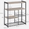 VASAGLE KKS096B02 Free Standing Kitchen Shelf with 2 Metal Baskets, Bakery Shelf with Hooks and Shelves, Microwave Shelf, 35 x 80 x 95 cm, Greige-Black - Billede 6