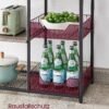 VASAGLE KKS096B02 Free Standing Kitchen Shelf with 2 Metal Baskets, Bakery Shelf with Hooks and Shelves, Microwave Shelf, 35 x 80 x 95 cm, Greige-Black - Billede 7