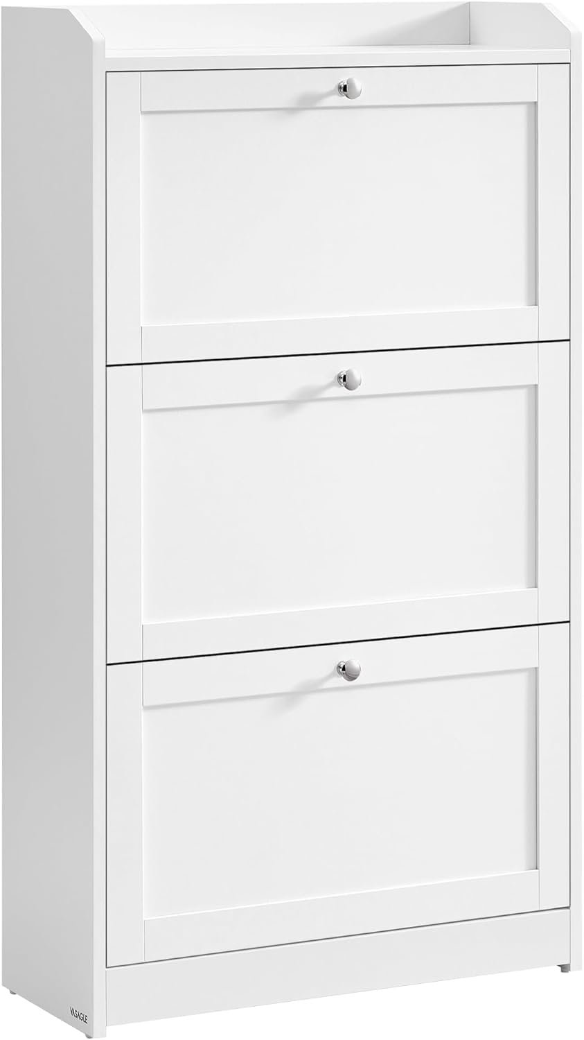 VASAGLE Shoe Cabinet 2 Flip Doors, 3 Tier Shoe Rack, with 1 Open Compartment, Adjustable and Removable Divider, for 11-16 Pairs Shoes, for Narrow Entrance, 24 x 80 x 102 cm, Rustic Brown LBC048B01 1 VASAGLE Shoe Cabinet 2 Flip Doors, 3 Tier Shoe Rack, with 1 Open Compartment, Adjustable and Removable Divider, for 11-16 Pairs Shoes, for Narrow Entrance, 24 x 80 x 102 cm, Rustic Brown LBC048B01