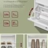 VASAGLE Shoe Cabinet 2 Flip Doors, 3 Tier Shoe Rack, with 1 Open Compartment, Adjustable and Removable Divider, for 11-16 Pairs Shoes, for Narrow Entrance, 24 x 80 x 102 cm, Rustic Brown LBC048B01 - Billede 5
