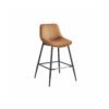 VASAGLE bar stools set of 2, bar chairs, ergonomic backrest, faux leather, metal legs with adjustable universal feet, 62 cm high, home bar, easy assembly, caramel brown LBC088K01