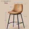 VASAGLE bar stools set of 2, bar chairs, ergonomic backrest, faux leather, metal legs with adjustable universal feet, 62 cm high, home bar, easy assembly, caramel brown LBC088K01 - Billede 6