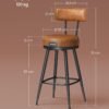 VASAGLE EKHO Collection - 360° Swivel Bar Stools Set of 2, Counter Height Bar Stools with Back, Synthetic Leather with Stitching, Mid-Century Modern, 25.6-Inch Tall, Kitchen Home Bar, Caramel Brown - Billede 5