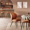 VASAGLE EKHO Collection - 360° Swivel Bar Stools Set of 2, Counter Height Bar Stools with Back, Synthetic Leather with Stitching, Mid-Century Modern, 25.6-Inch Tall, Kitchen Home Bar, Caramel Brown - Billede 6