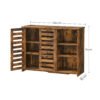 VASAGLE Sideboard Kitchen Cabinet with 2 Slat Doors Adjustable Shelf Freestanding 3 Open Compartments Dining Room 110 x 35 x 75 cm Vintage Brown LBF004X01 - Billede 7
