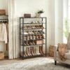 VASAGLE LBC036W01 Shoe Cabinet with 3 Flaps, Shoe Rack, Shoe Storage, Top Plate, Adjustable Divider, for up to 18 Pairs of Shoes, Hallway, 24 x 60 x 108 cm, Cloud White - Billede 3