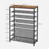 VASAGLE LBC036W01 Shoe Cabinet with 3 Flaps, Shoe Rack, Shoe Storage, Top Plate, Adjustable Divider, for up to 18 Pairs of Shoes, Hallway, 24 x 60 x 108 cm, Cloud White - Billede 6