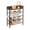 VASAGLE 8-Tier Shoe Rack, Shoe Storage with 7 Metal Mesh Shelves, for 32-40 Pairs of Shoes, Large Shoe Organiser, for Hallway, Bedroom, 100 x 30 x 152 cm, Rustic Brown and Black LBS012B01 - Billede 2
