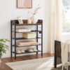 VASAGLE 8-Tier Shoe Rack, Shoe Storage with 7 Metal Mesh Shelves, for 32-40 Pairs of Shoes, Large Shoe Organiser, for Hallway, Bedroom, 100 x 30 x 152 cm, Rustic Brown and Black LBS012B01 - Billede 3