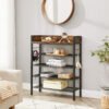 VASAGLE 8-Tier Shoe Rack, Shoe Storage with 7 Metal Mesh Shelves, for 32-40 Pairs of Shoes, Large Shoe Organiser, for Hallway, Bedroom, 100 x 30 x 152 cm, Rustic Brown and Black LBS012B01 - Billede 4