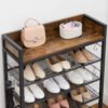 VASAGLE 8-Tier Shoe Rack, Shoe Storage with 7 Metal Mesh Shelves, for 32-40 Pairs of Shoes, Large Shoe Organiser, for Hallway, Bedroom, 100 x 30 x 152 cm, Rustic Brown and Black LBS012B01 - Billede 6
