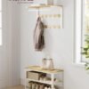 Skobænk, Skohylde, Skoorganisator, 30 x 73 x 45 cm, Eg Beige og Hvid - Billede 2