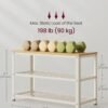 Skobænk, Skohylde, Skoorganisator, 30 x 73 x 45 cm, Eg Beige og Hvid - Billede 3