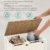SONGMICS Laundry Basket 110 L, Laundry Bag with Wheels, Laundry Bag Removable, 2 Inner Pockets, Laundry Trolley with Lid, 57 x 33 x 65 cm, for Laundry Room, Natural Beige-Cream White LCB211N01 - Billede 3