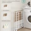 SONGMICS Laundry Basket 110 L, Laundry Bag with Wheels, Laundry Bag Removable, 2 Inner Pockets, Laundry Trolley with Lid, 57 x 33 x 65 cm, for Laundry Room, Natural Beige-Cream White LCB211N01 - Billede 6