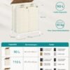 SONGMICS Laundry Basket 110 L, Laundry Bag with Wheels, Laundry Bag Removable, 2 Inner Pockets, Laundry Trolley with Lid, 57 x 33 x 65 cm, for Laundry Room, Natural Beige-Cream White LCB211N01 - Billede 7
