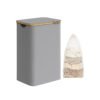 SONGMICS Laundry Basket with Lid, Large Laundry Hamper, 90L, Removable Mesh Liner, Oxford Fabric, Bamboo Handles, Collapsible, 42 x 32 x 70.5 cm, Dove Grey LCB509G01