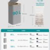 SONGMICS Laundry Basket with Lid, Large Laundry Hamper, 90L, Removable Mesh Liner, Oxford Fabric, Bamboo Handles, Collapsible, 42 x 32 x 70.5 cm, Dove Grey LCB509G01 - Billede 6