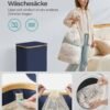 SONGMICS Laundry Basket with Lid, Large Laundry Hamper, 90L, Removable Mesh Liner, Oxford Fabric, Bamboo Handles, Collapsible, 42 x 32 x 70.5 cm, Charcoal Blue LCB509Q01 - Billede 4