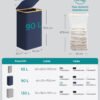 SONGMICS Laundry Basket with Lid, Large Laundry Hamper, 90L, Removable Mesh Liner, Oxford Fabric, Bamboo Handles, Collapsible, 42 x 32 x 70.5 cm, Charcoal Blue LCB509Q01 - Billede 5