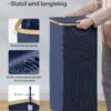SONGMICS Laundry Basket with Lid, Large Laundry Hamper, 90L, Removable Mesh Liner, Oxford Fabric, Bamboo Handles, Collapsible, 42 x 32 x 70.5 cm, Charcoal Blue LCB509Q01 - Billede 6