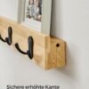 SONGMICS Wall Coat Rack, Wall Coat Rack with Shelf, 5 Double Metal Hooks, Space Saving, Bedroom Entrance, with 25 kg Capacity, Natural Beige LCR005N01 - Billede 5