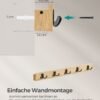 SONGMICS Wall Coat Rack, Wall Coat Rack with Shelf, 5 Double Metal Hooks, Space Saving, Bedroom Entrance, with 25 kg Capacity, Natural Beige LCR005N01 - Billede 6