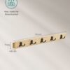 SONGMICS Wall Coat Rack, Wall Coat Rack with Shelf, 5 Double Metal Hooks, Space Saving, Bedroom Entrance, with 25 kg Capacity, Natural Beige LCR005N01 - Billede 7