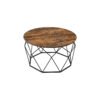 VASAGLE Round Coffee Table, Small Centre Table with Steel Frame, for Living Room, Bedroom, Study, Industrial Style, Rustic Brown and Black LCT040B01